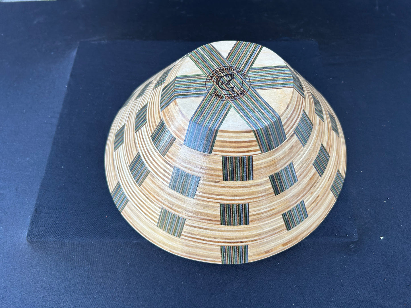 Baltic Birch and Multi-Color Spectra-Ply Basket Weave Bowl
