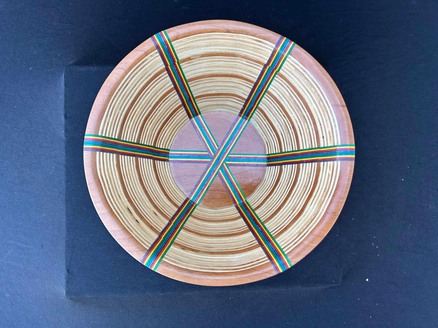 Baltic Birch and Multi-Color Spectra-Ply Basket Weave Bowl