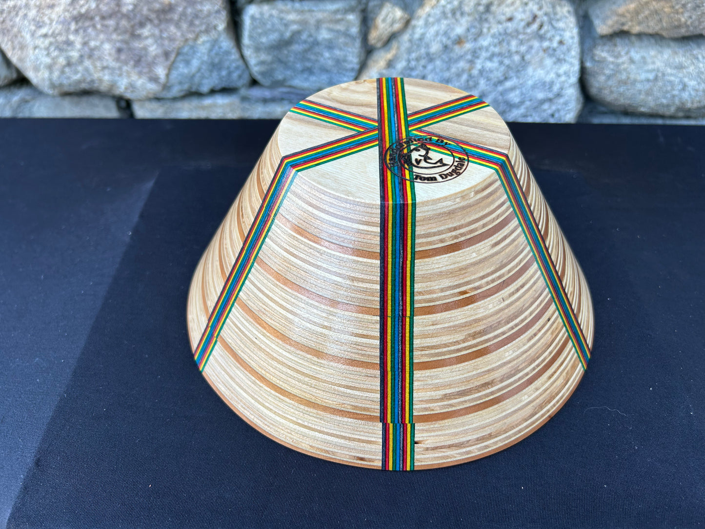 Baltic Birch and Multi-Color Spectra-Ply Basket Weave Bowl