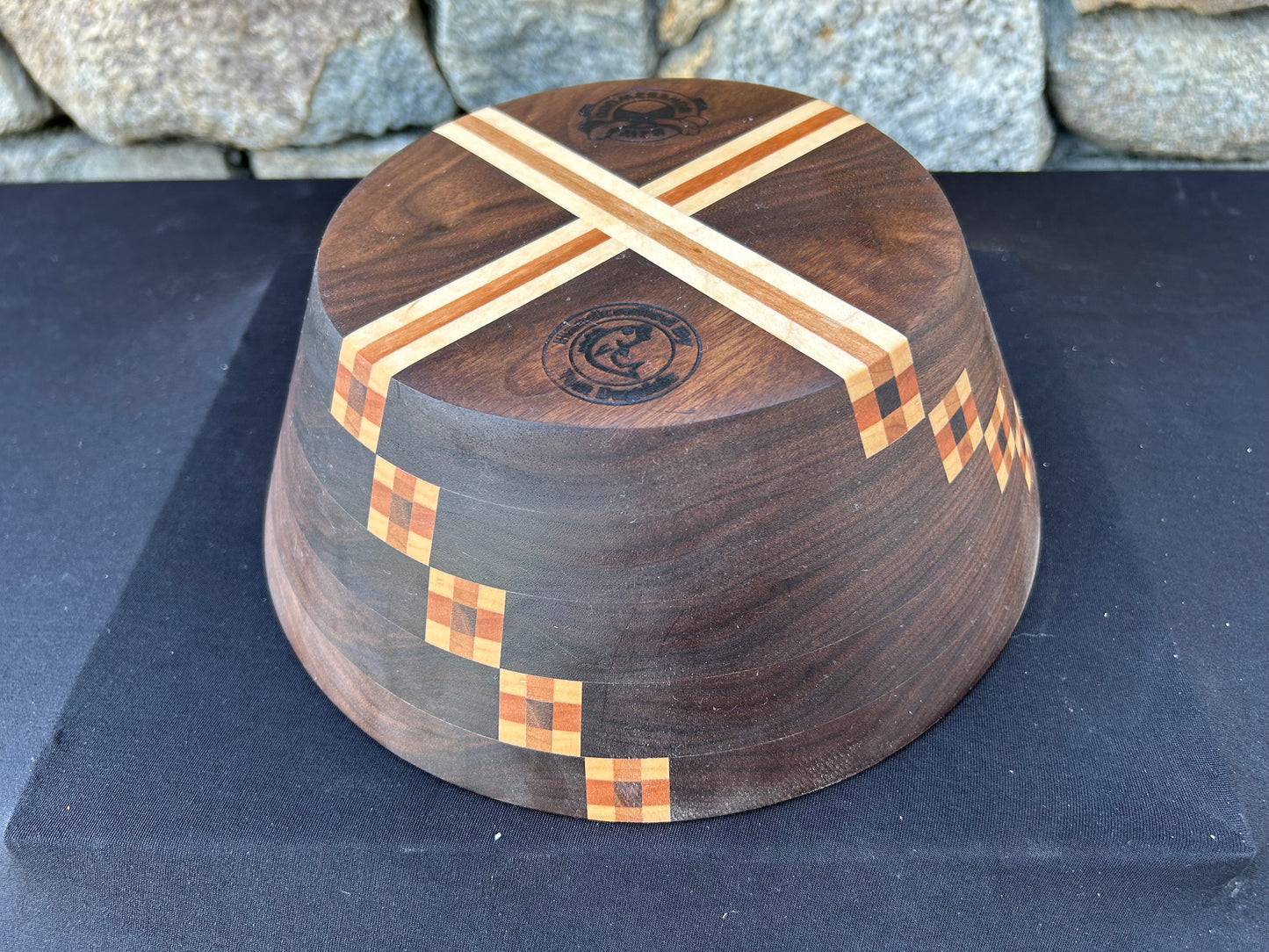 Walnut and Checker Pattern Bowl