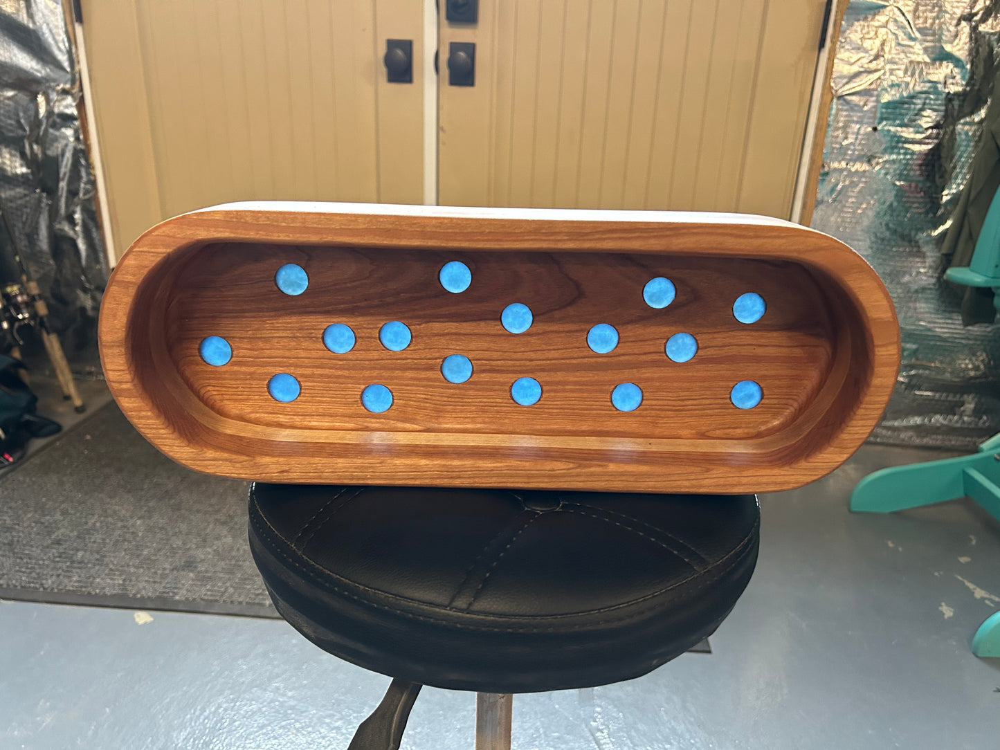 Hardwood Maple and Cherry Long Bowl