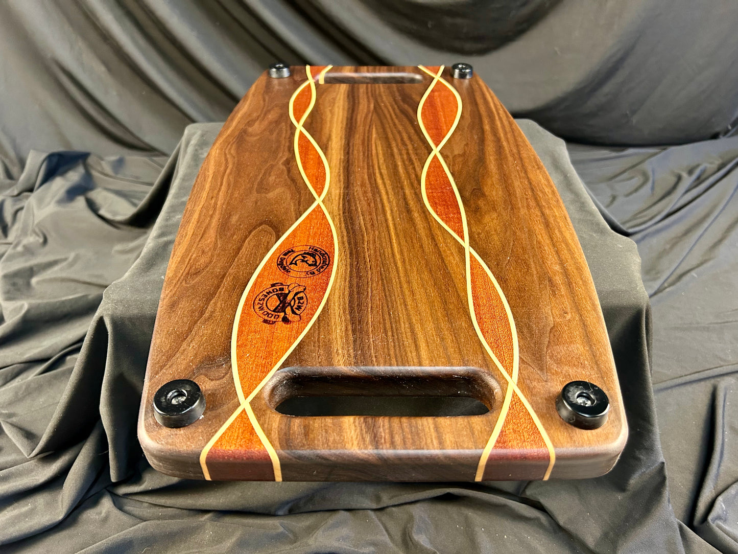 Argyle Pattern Walnut and Sapele Board