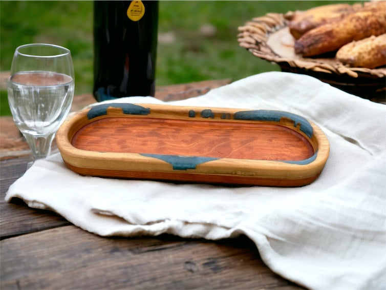 Cherry and Poplar Long Hardwood Bowl