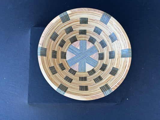 Baltic Birch and Multi-Color Spectra-Ply Basket Weave Bowl