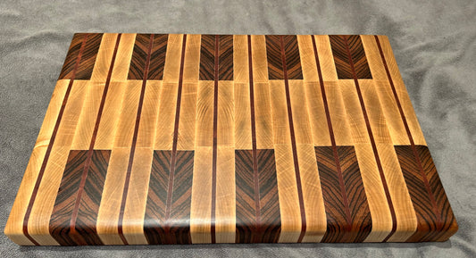 Zebra Wood Arrows End Grain Board