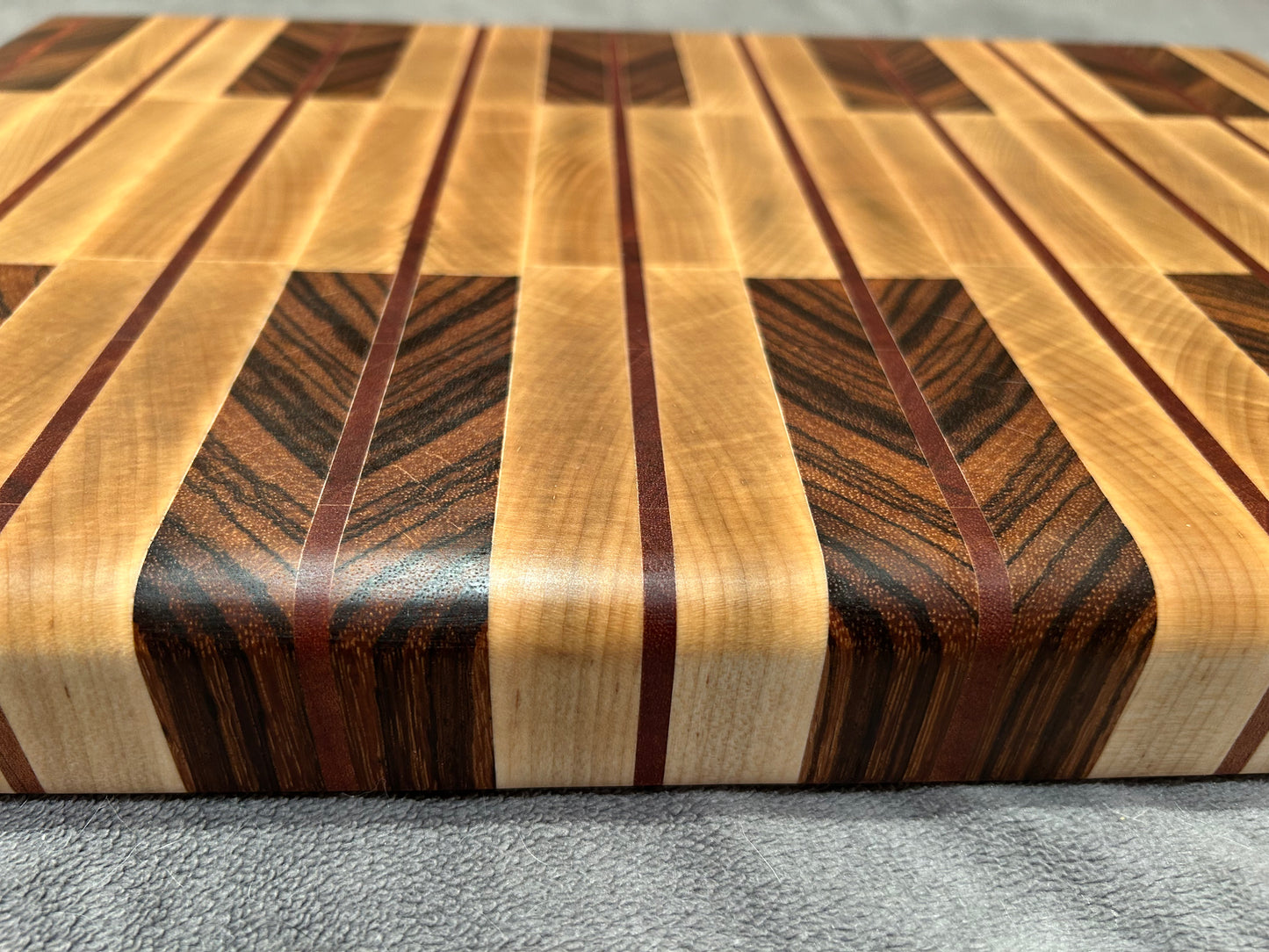 Zebra Wood Arrows End Grain Board