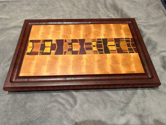 Kaleidoscope End Grain Board With Juice Groove