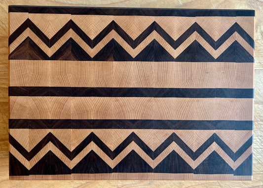 Maple and Walnut End Grain Zig Zag