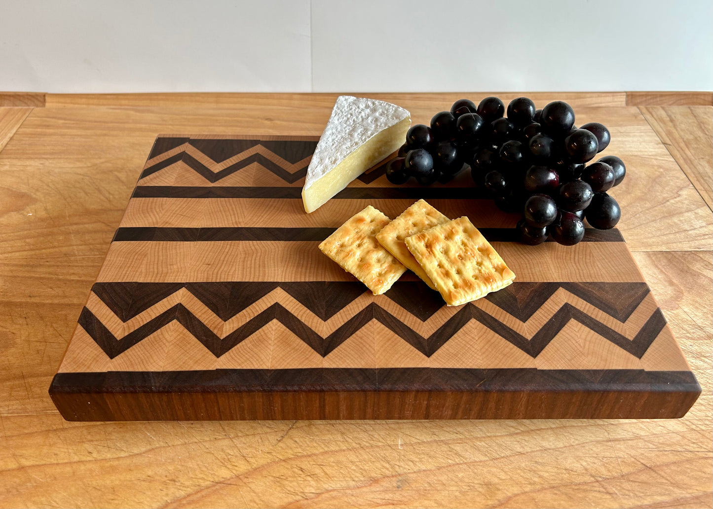 Maple and Walnut End Grain Zig Zag