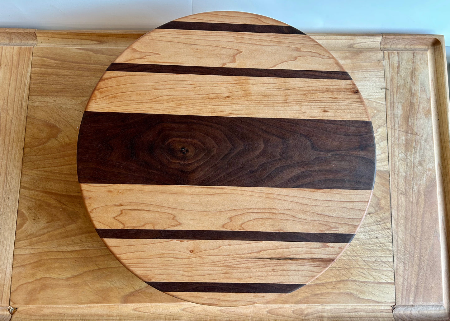 Walnut and Maple Lazy Susan