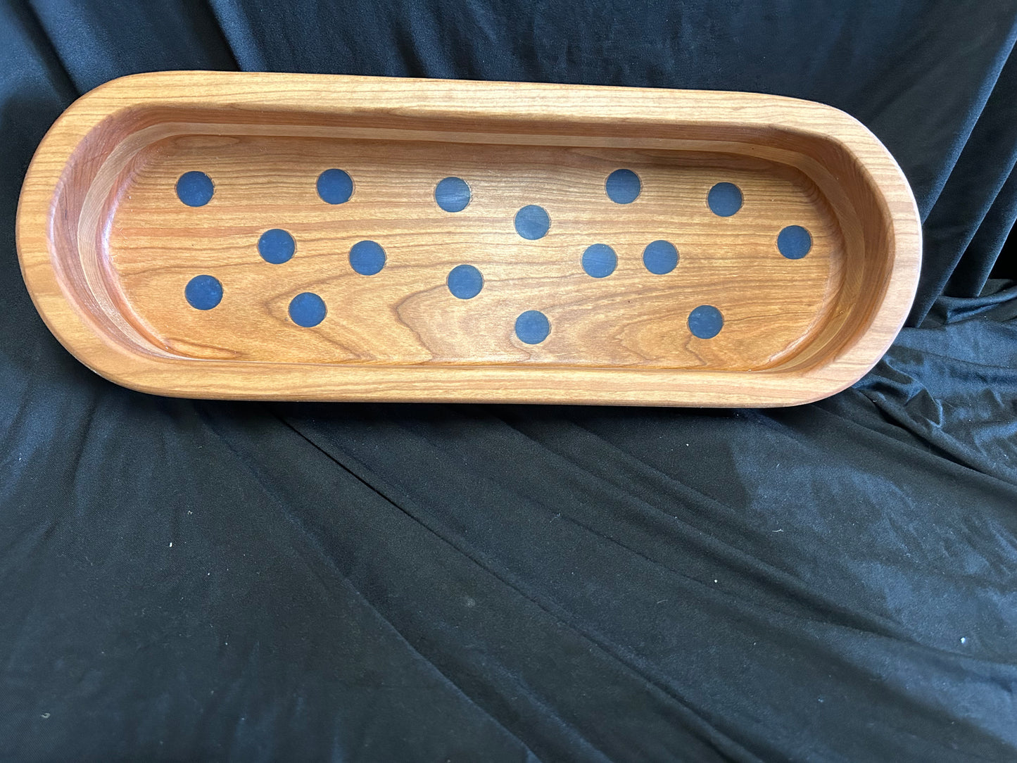 Hardwood Maple and Cherry Long Bowl