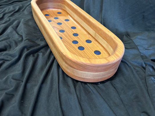 Hardwood Maple and Cherry Long Bowl