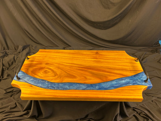 Canary Wood and Resin Charcuterie River Board