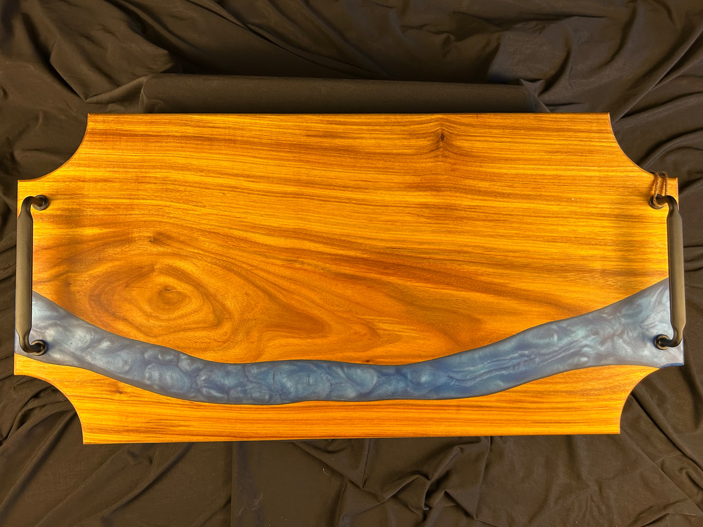 Canary Wood and Resin Charcuterie River Board