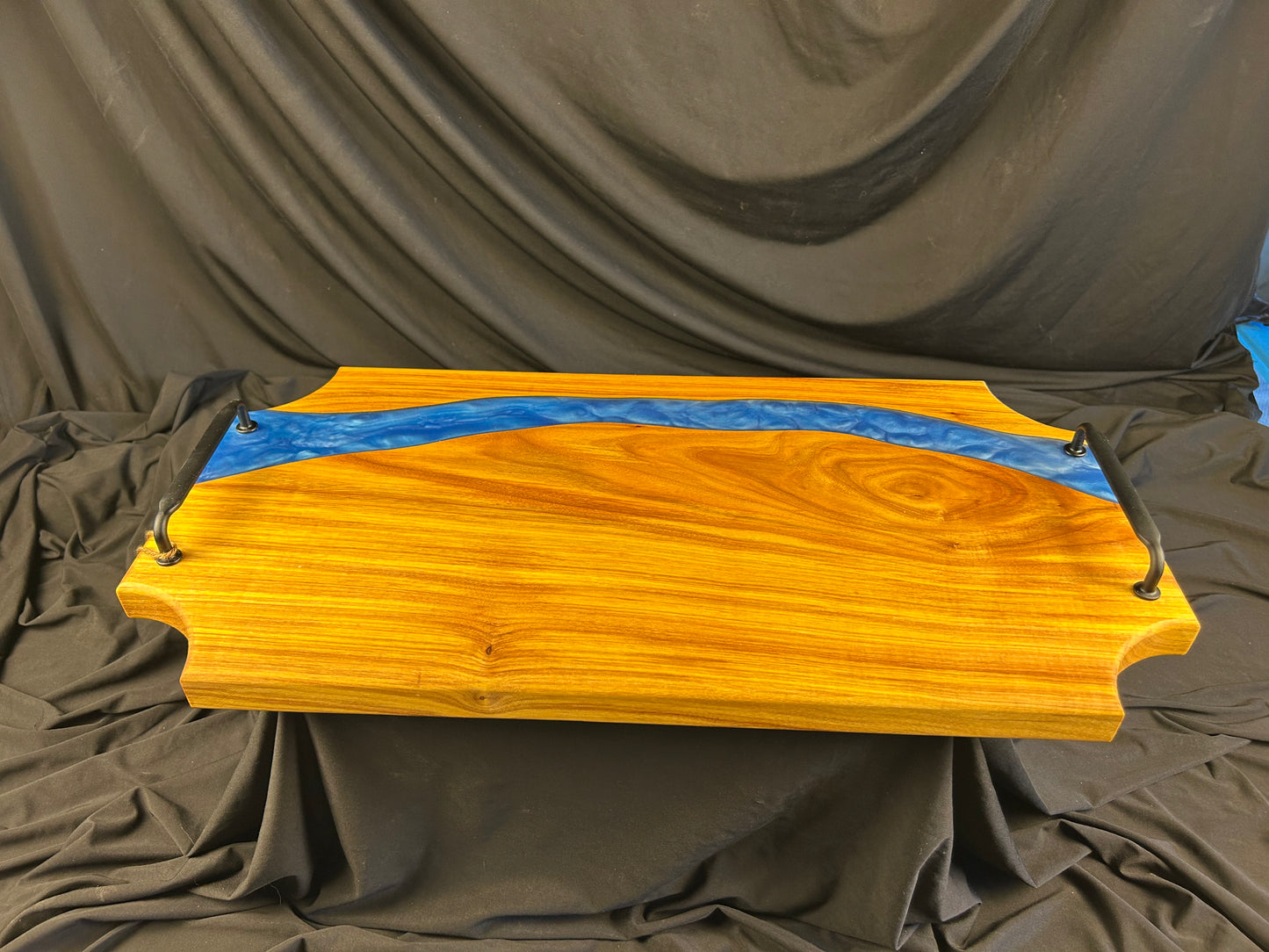 Canary Wood and Resin Charcuterie River Board