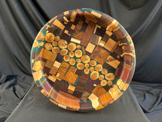 Chaotic Pattern Hardwood and Resin Bowl