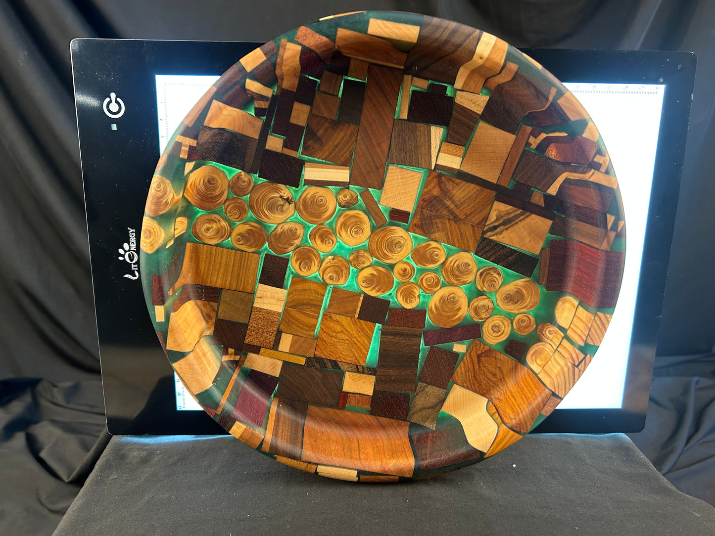 Chaotic Pattern Hardwood and Resin Bowl