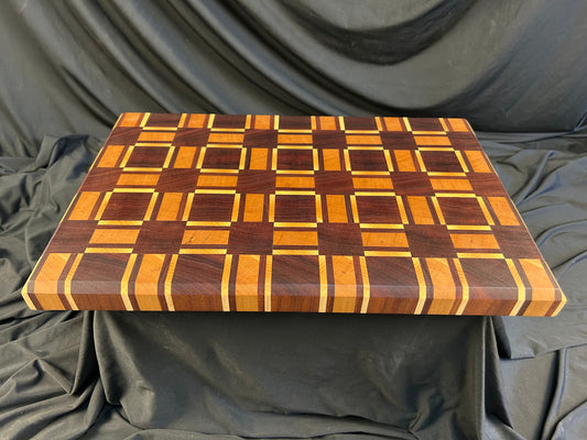 Complex Basket Weave Pattern End Grain Cutting Board
