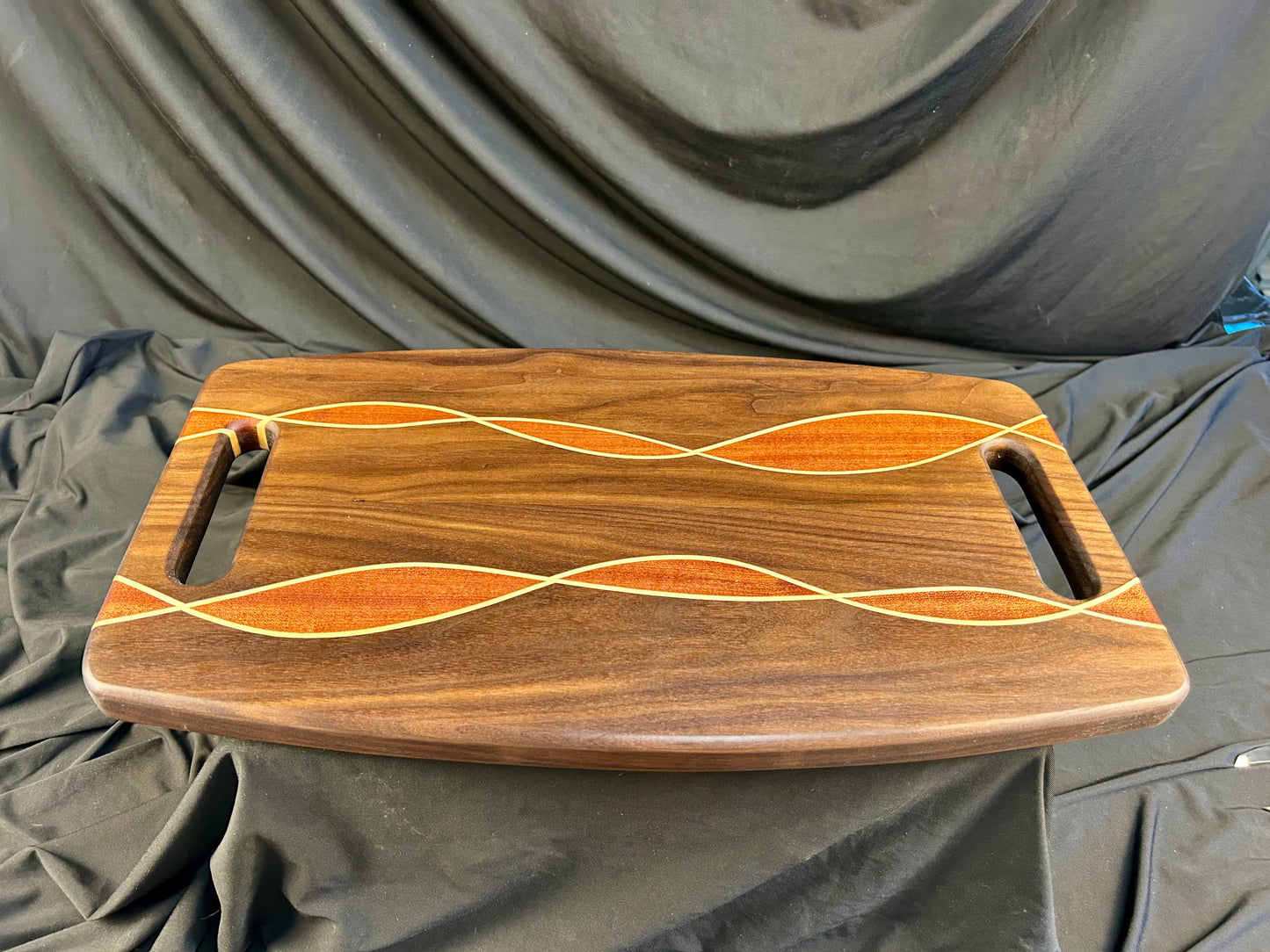Argyle Pattern Walnut and Sapele Board