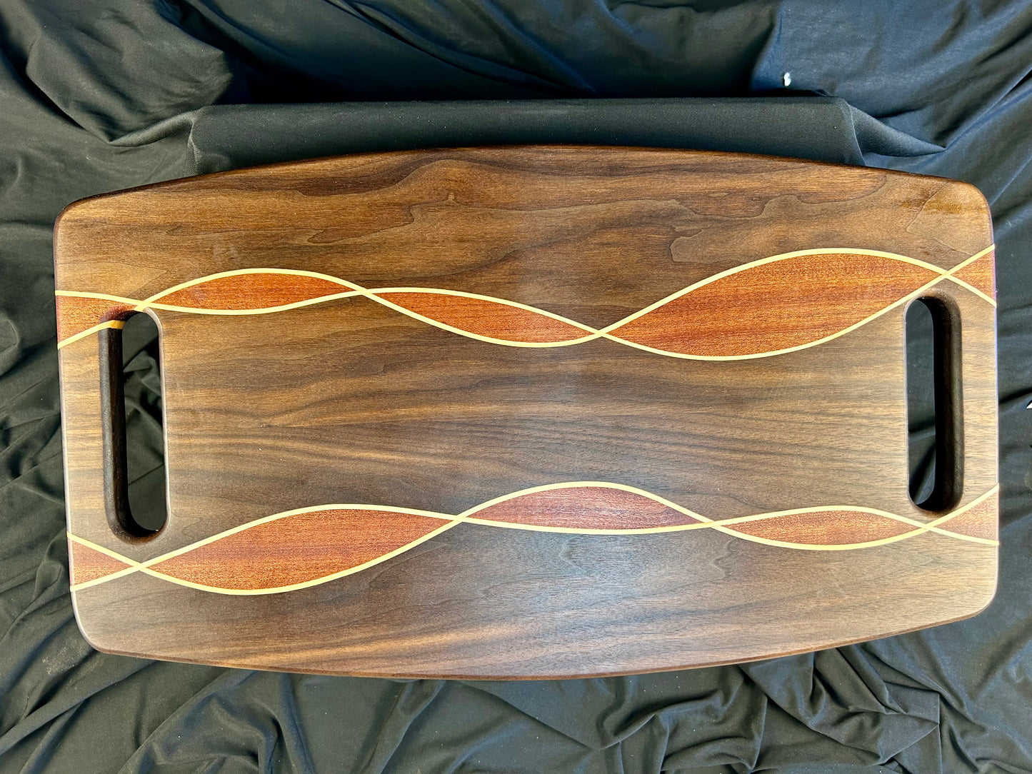 Argyle Pattern Walnut and Sapele Board