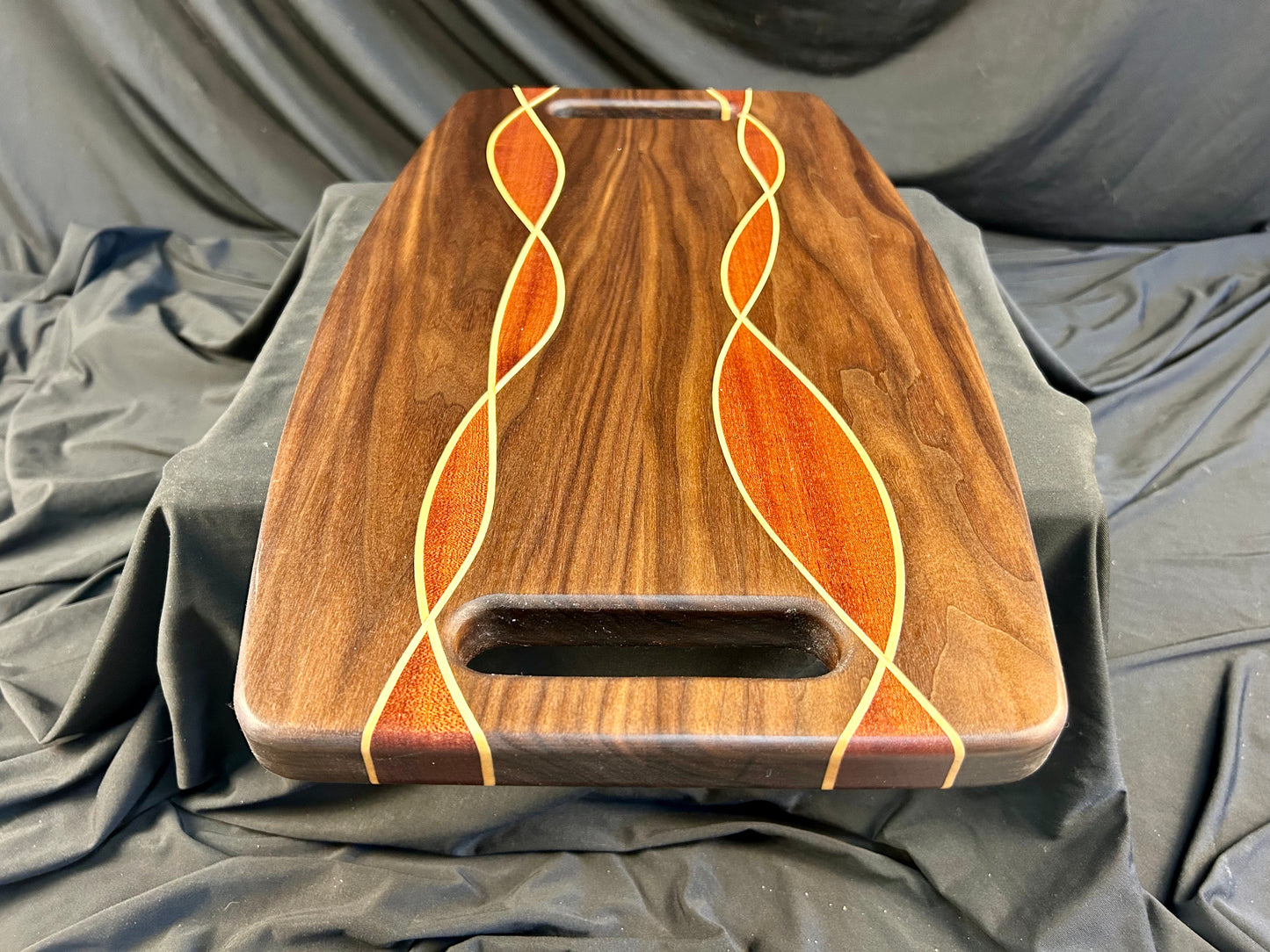 Argyle Pattern Walnut and Sapele Board