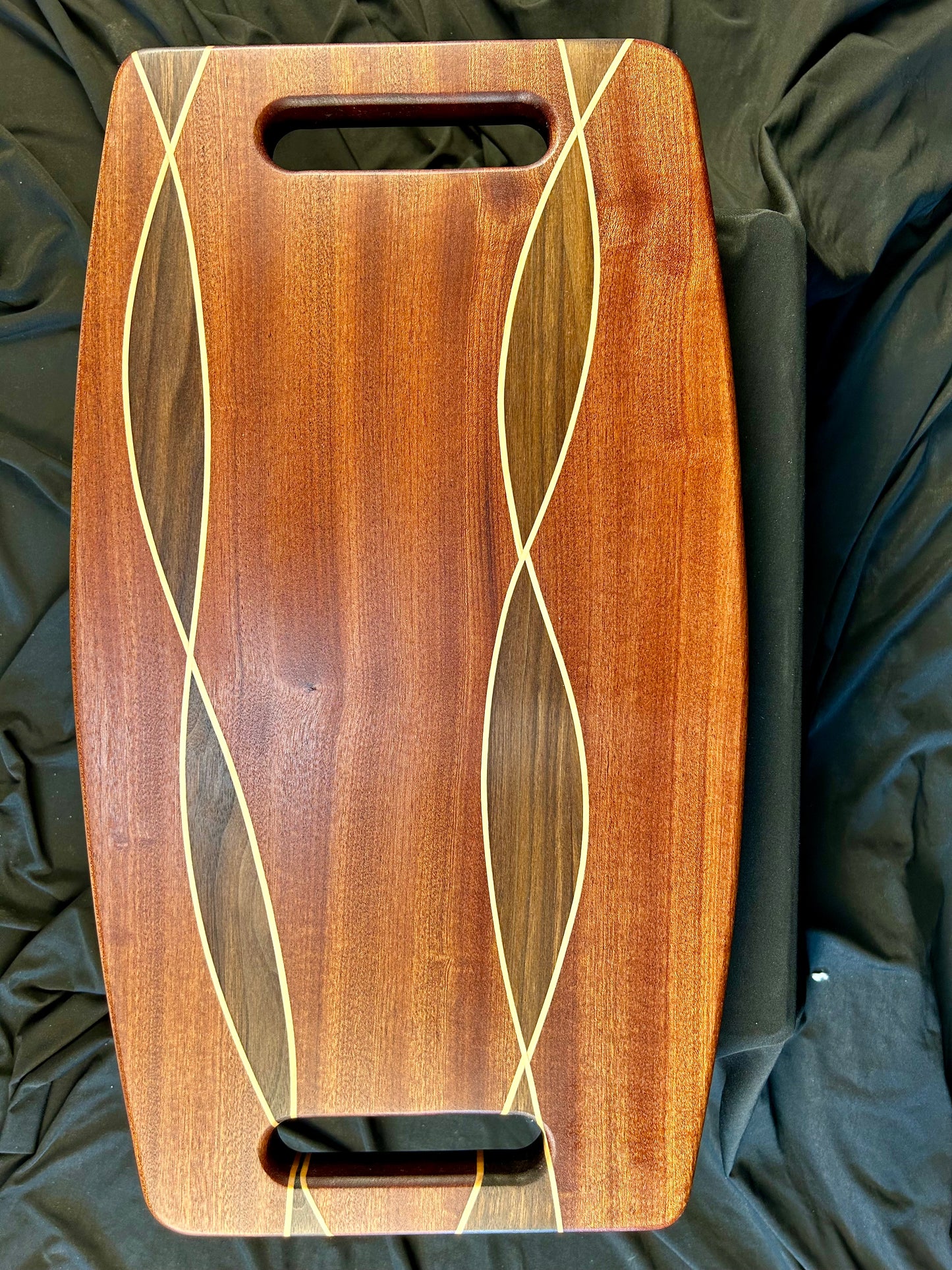 Argyle Pattern Sapele and Walnut Board