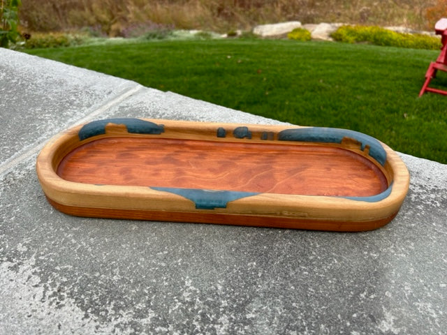 Cherry and Poplar Long Hardwood Bowl