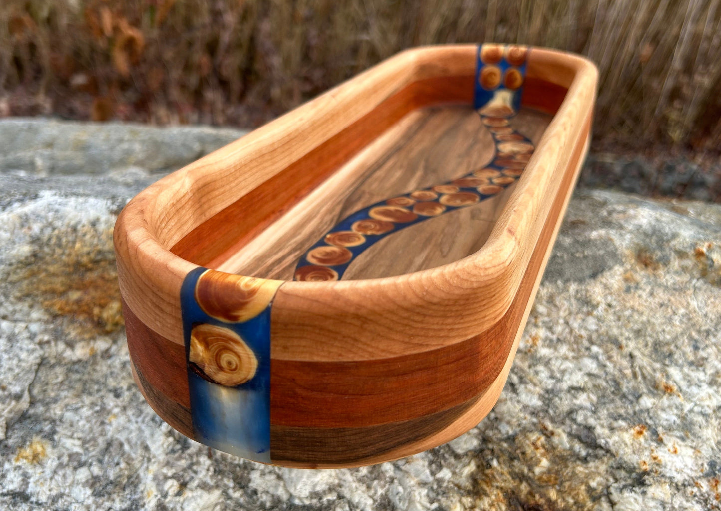 Hardwood River Bowl With Islands