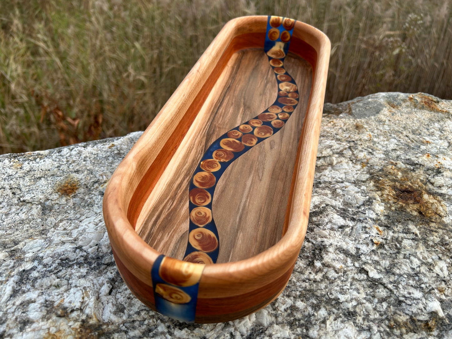 Hardwood River Bowl With Islands