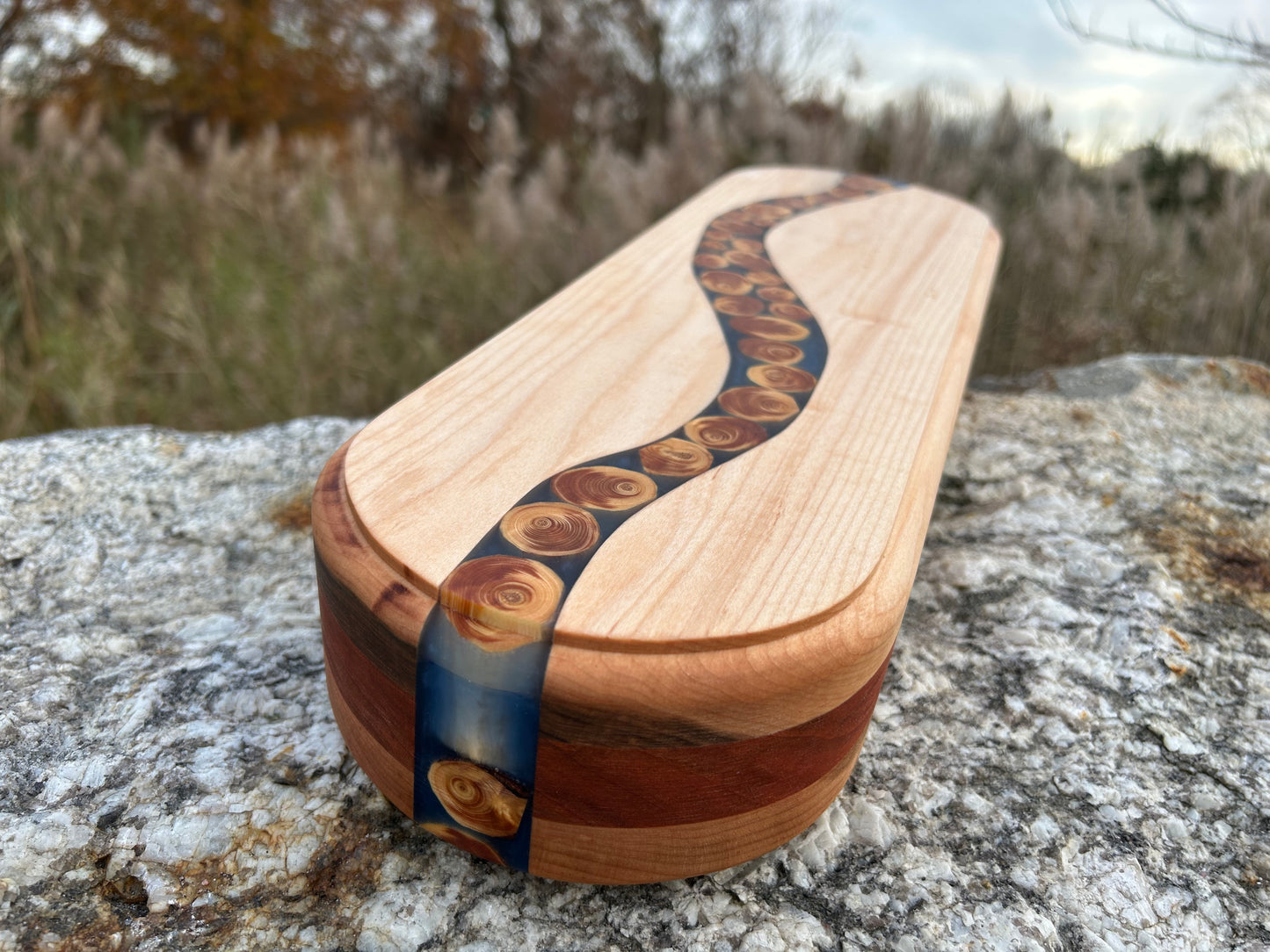 Hardwood River Bowl With Islands