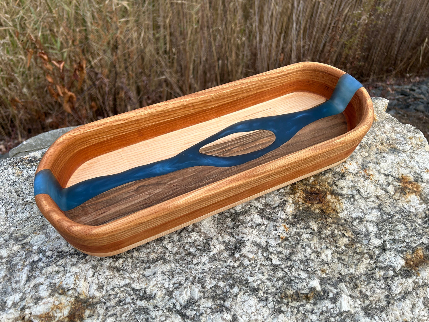 Hardwood River Bowl With Island