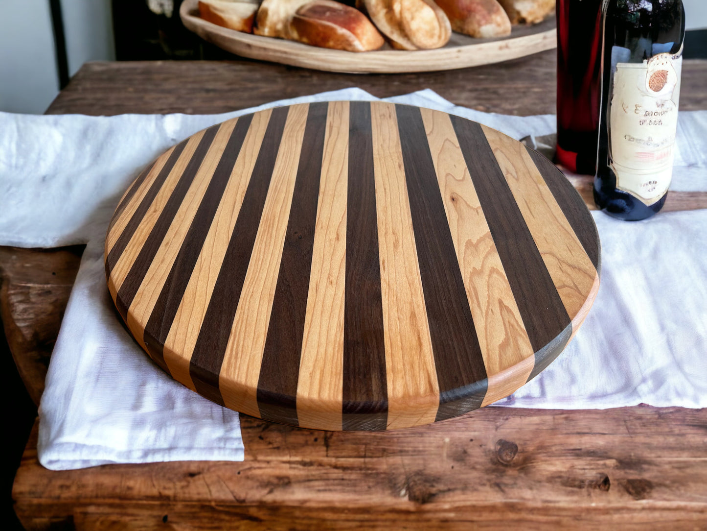 Walnut and Maple Lazy Susan